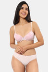 Amante Padded Wired Full Coverage Lace Bra - Angel White Bridal Red — thumbnail 5